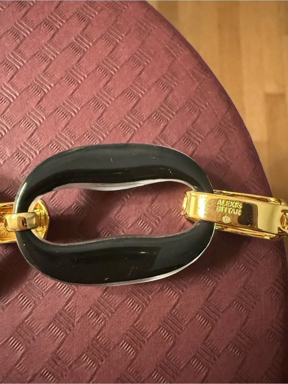 Alexis Bittar Gold and Black Oversized Link Bracelet NWT